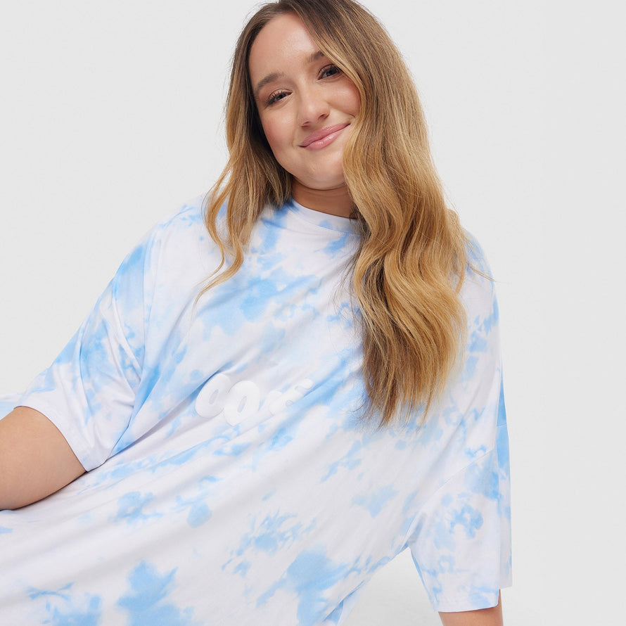 Blue Tie-Dye Oodie Sleep Tee