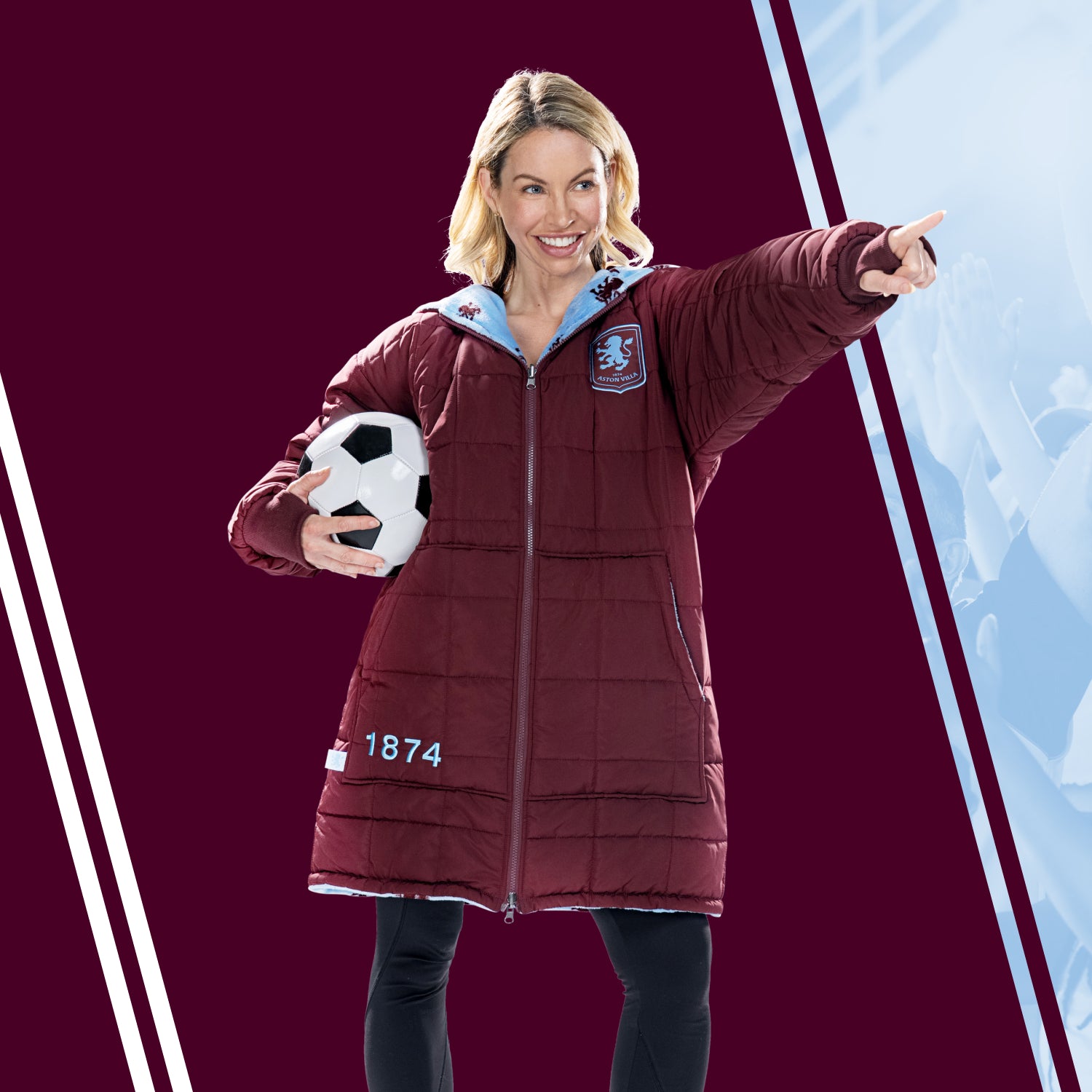 Aston Villa Zip Through Outdoor Jacket Licensed – The Oodie Canada