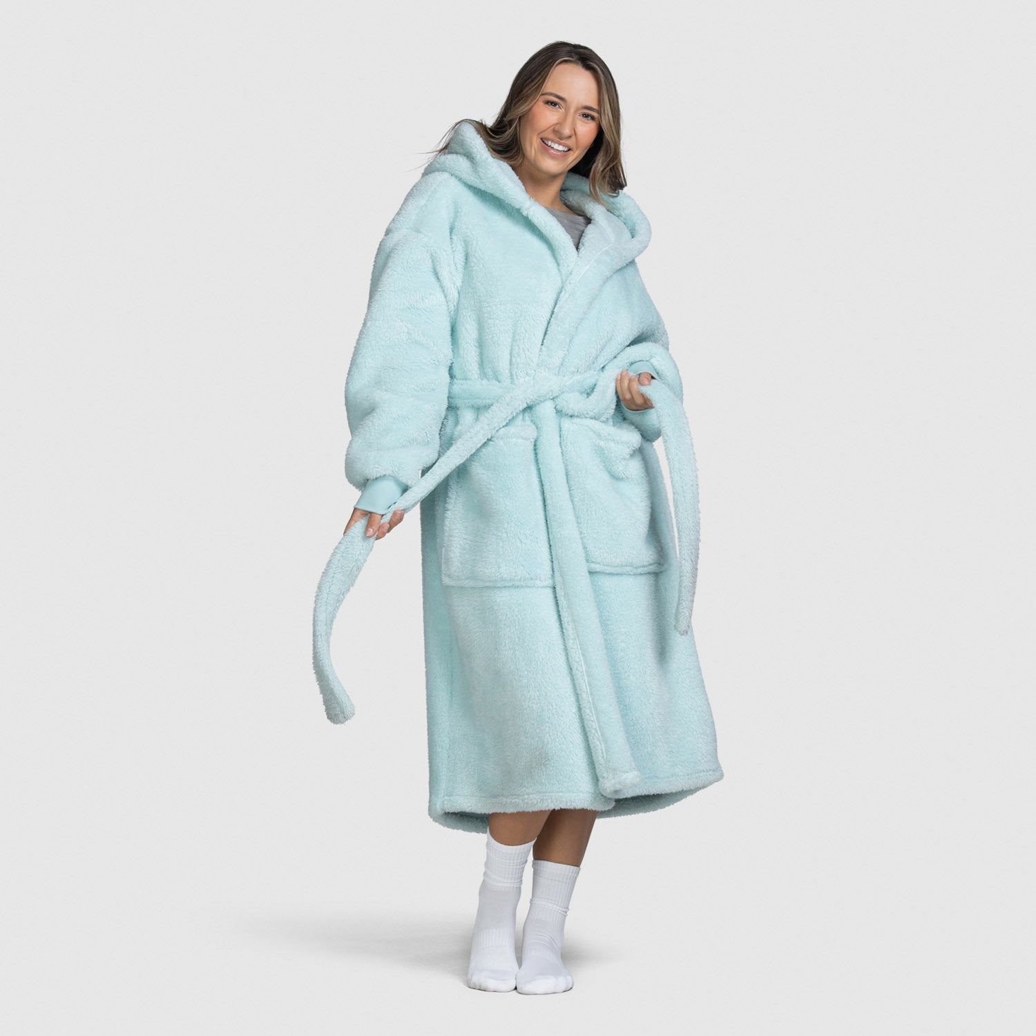Blue Fluffy Robe – The Oodie Canada1