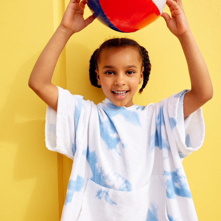 Blue Tie-Dye Kids Beach Oodie
