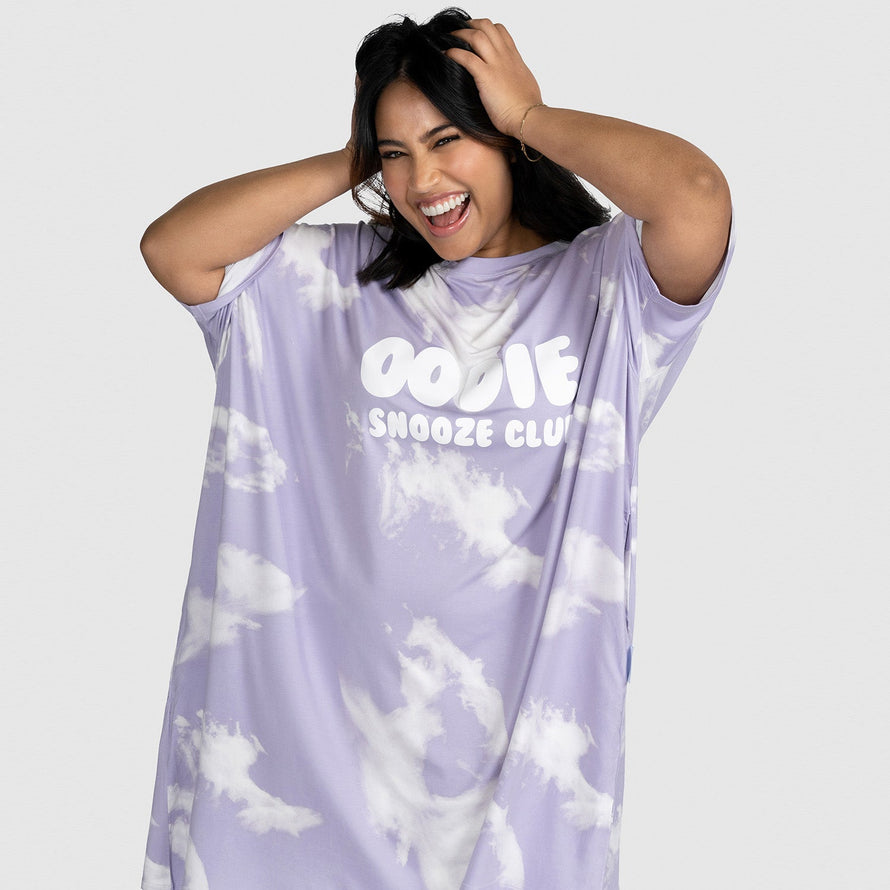 Purple Tie-Dye Oodie Sleep Tee