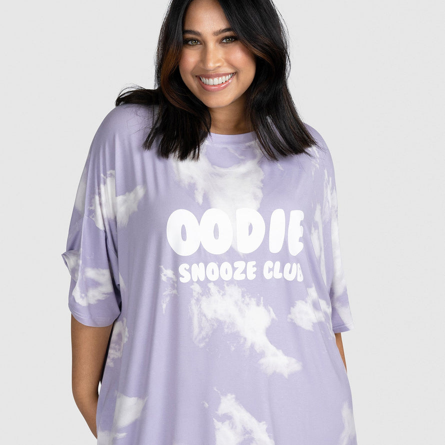 Purple Tie-Dye Oodie Sleep Tee