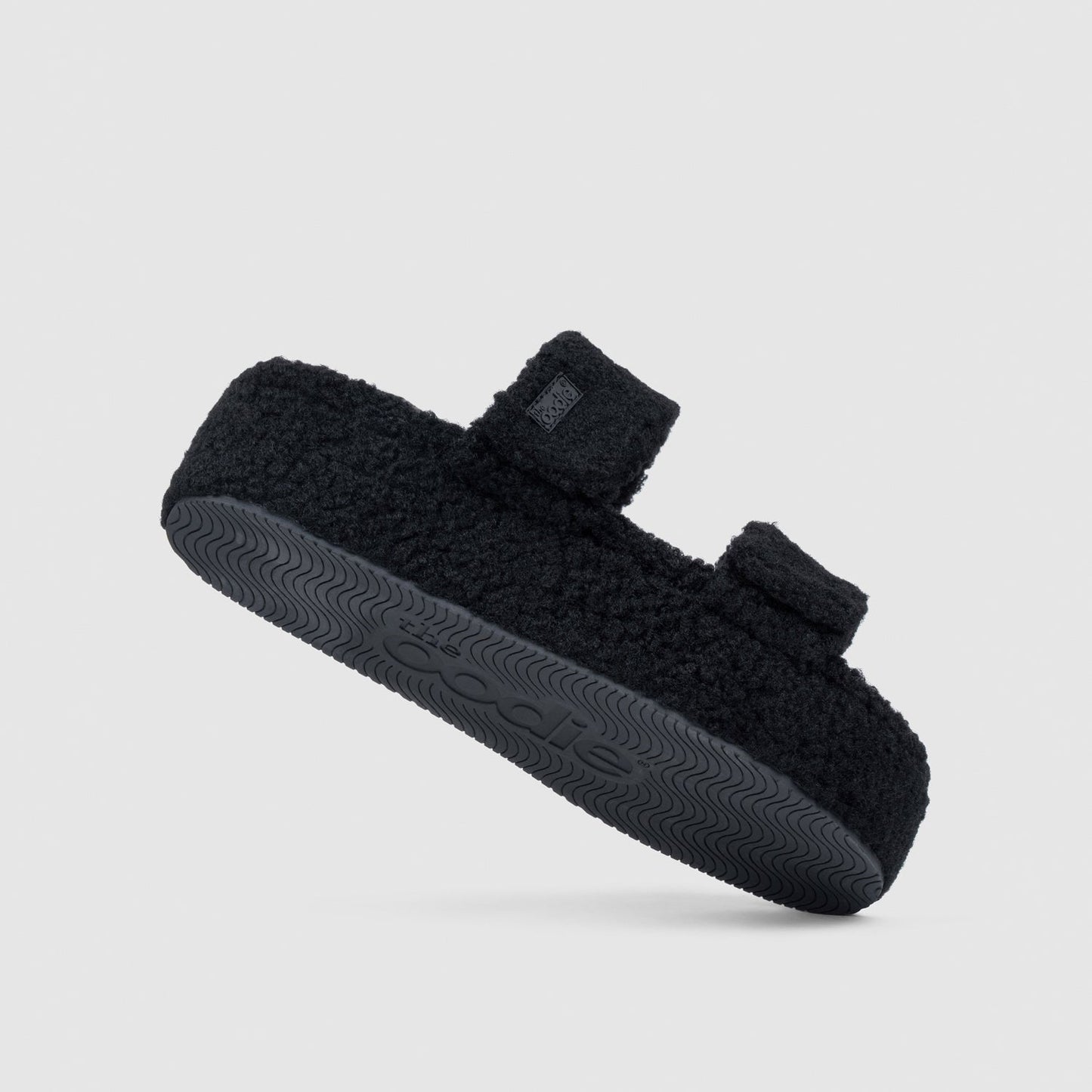 Black Two Strap Sherpa Platform