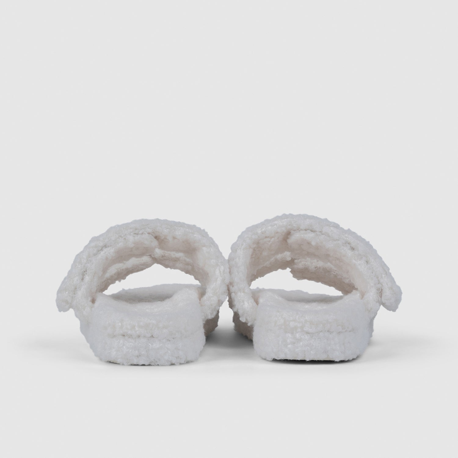 White Two Strap Sherpa Slide – The Oodie Canada