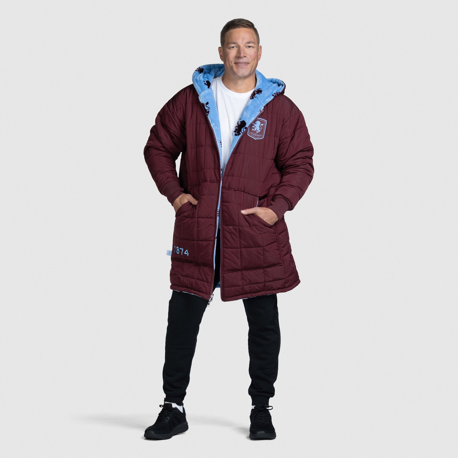Aston Villa Zip Through Outdoor Jacket Licensed – The Oodie Canada