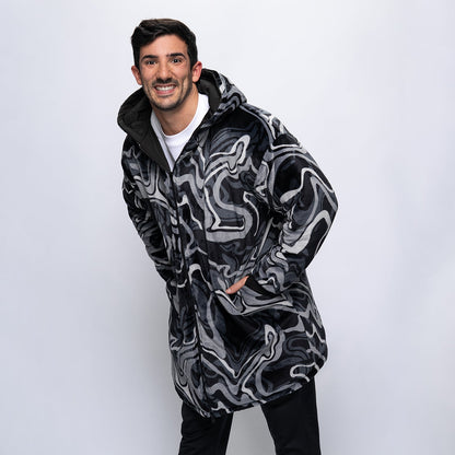 Black/Charcoal Swirl Print