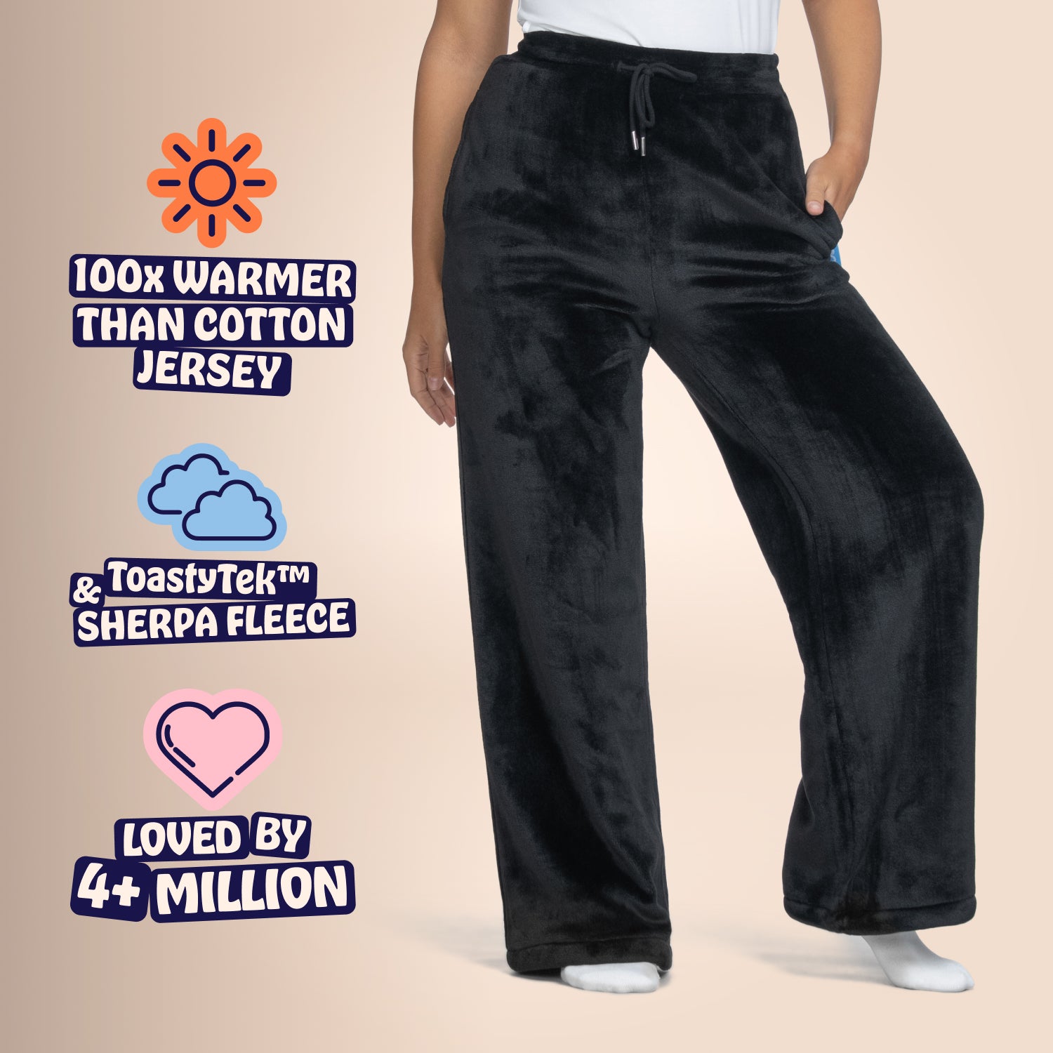 Black Sherpa Wide Leg Pant – The Oodie Canada