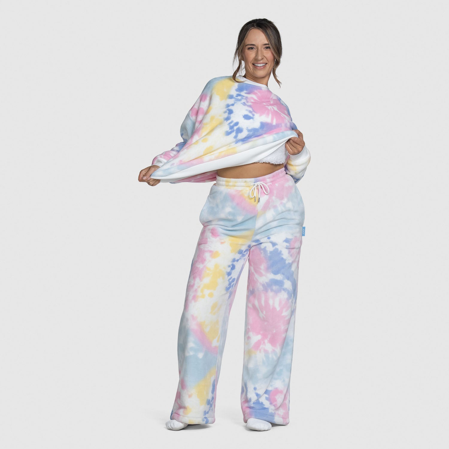 Bright Tie-Dye Sherpa Wide Leg Pant – The Oodie Canada