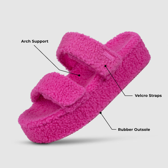 Pink Two Strap Sherpa Platform – The Oodie Canada