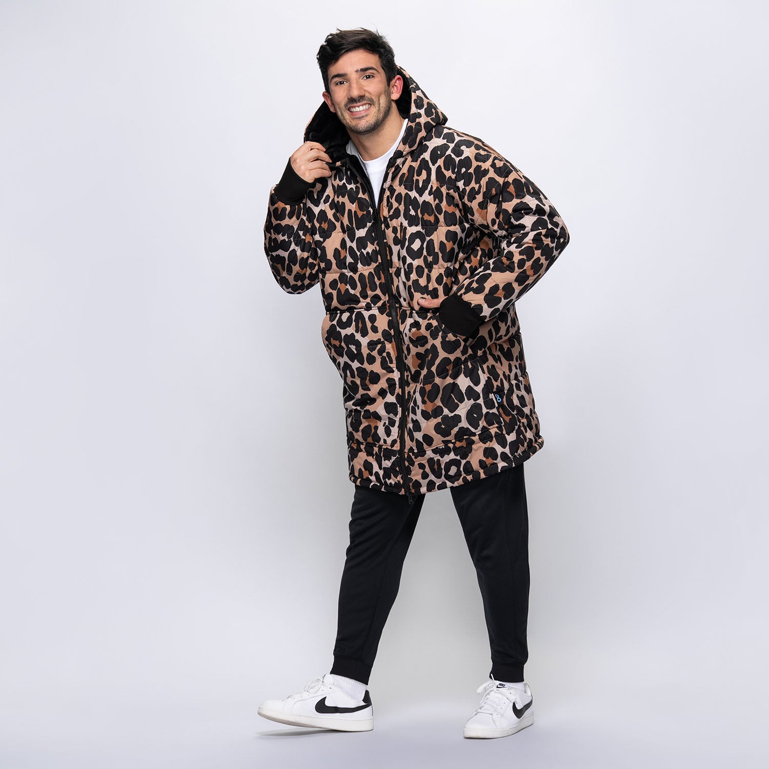 Leopard Print/Black Long Puffer Jacket – The Oodie Canada