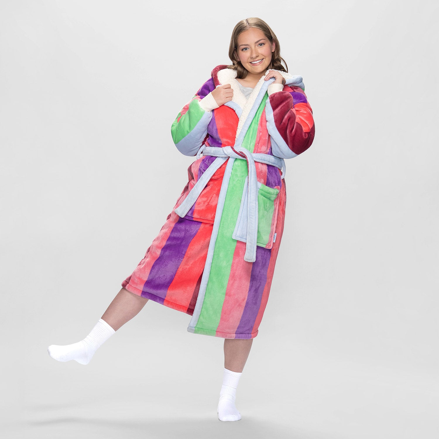 Multi Stripe Robe – The Oodie Canada