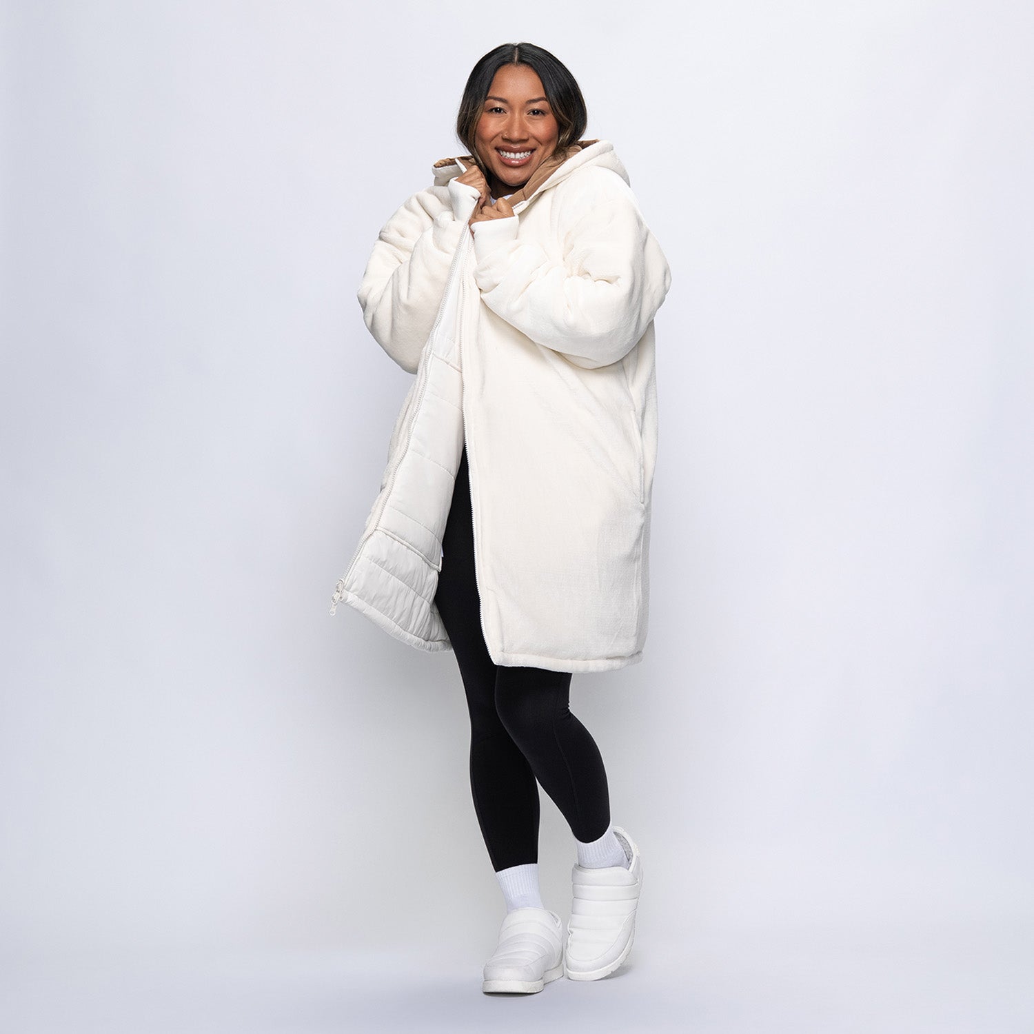 Off White Splice Long Puffer Jacket – The Oodie Canada