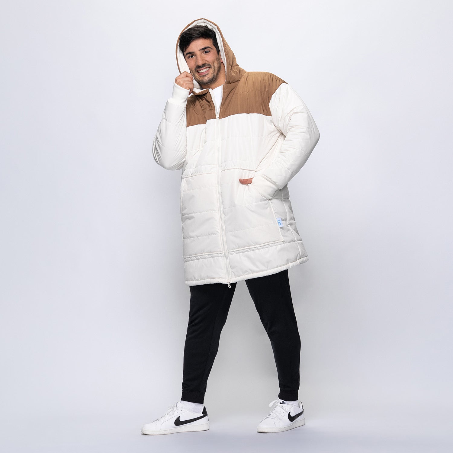 Off White Splice Long Puffer Jacket – The Oodie Canada