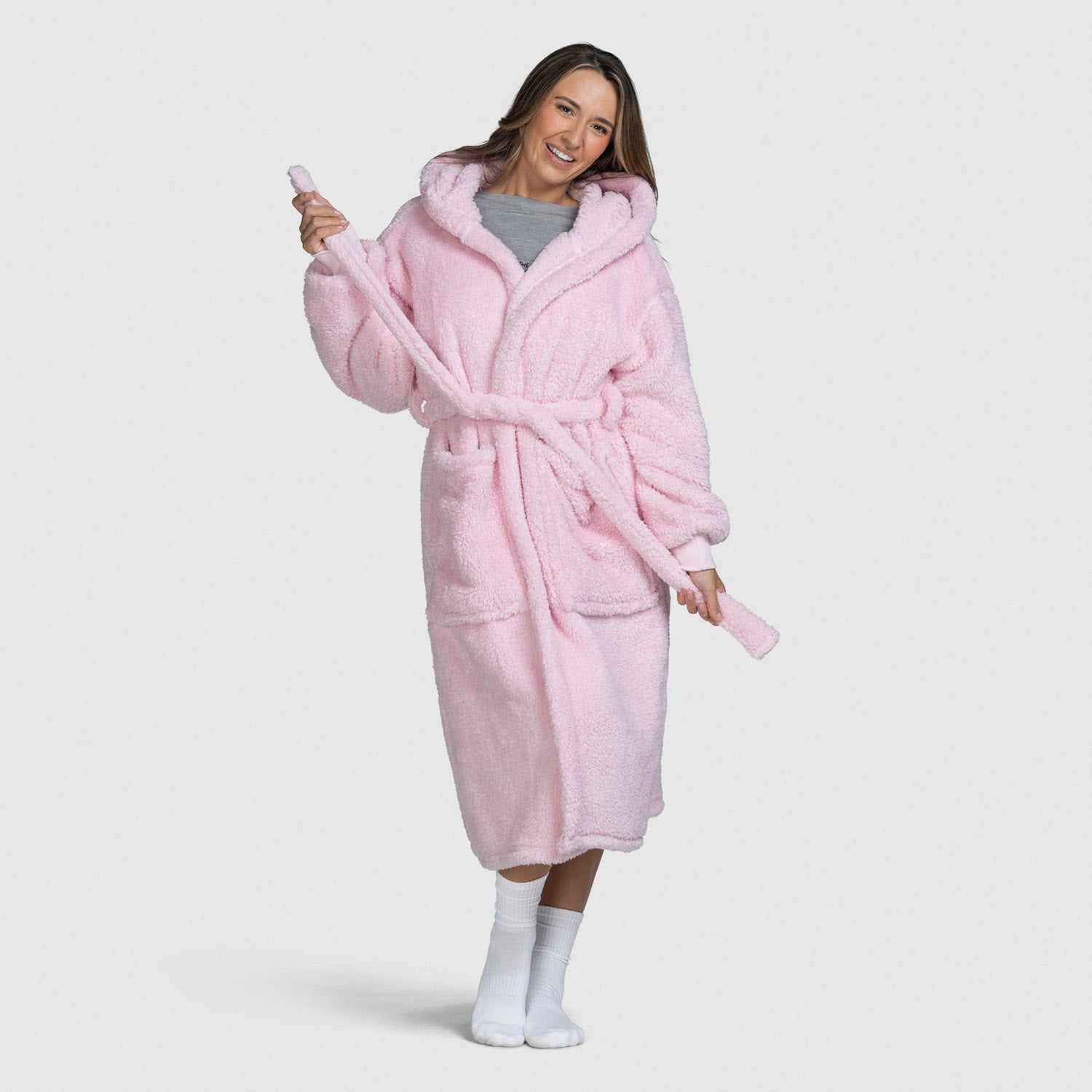 Pink Fluffy Robe – The Oodie Canada