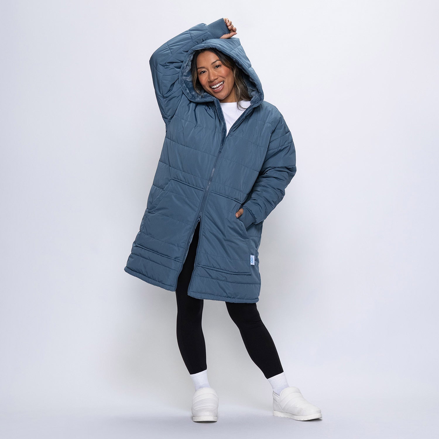 Steel Blue Long Puffer Jacket – The Oodie Canada