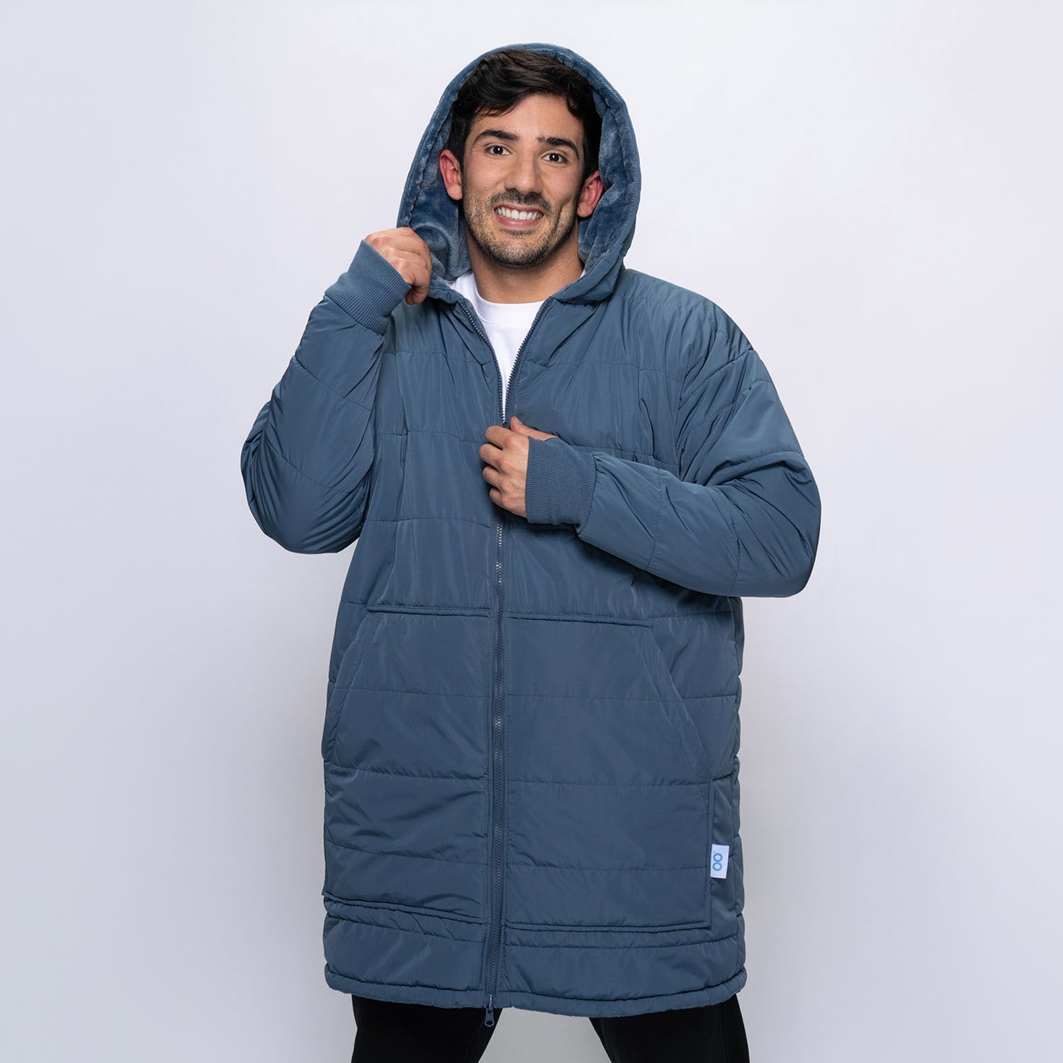 Steel Blue Long Puffer Jacket – The Oodie Canada