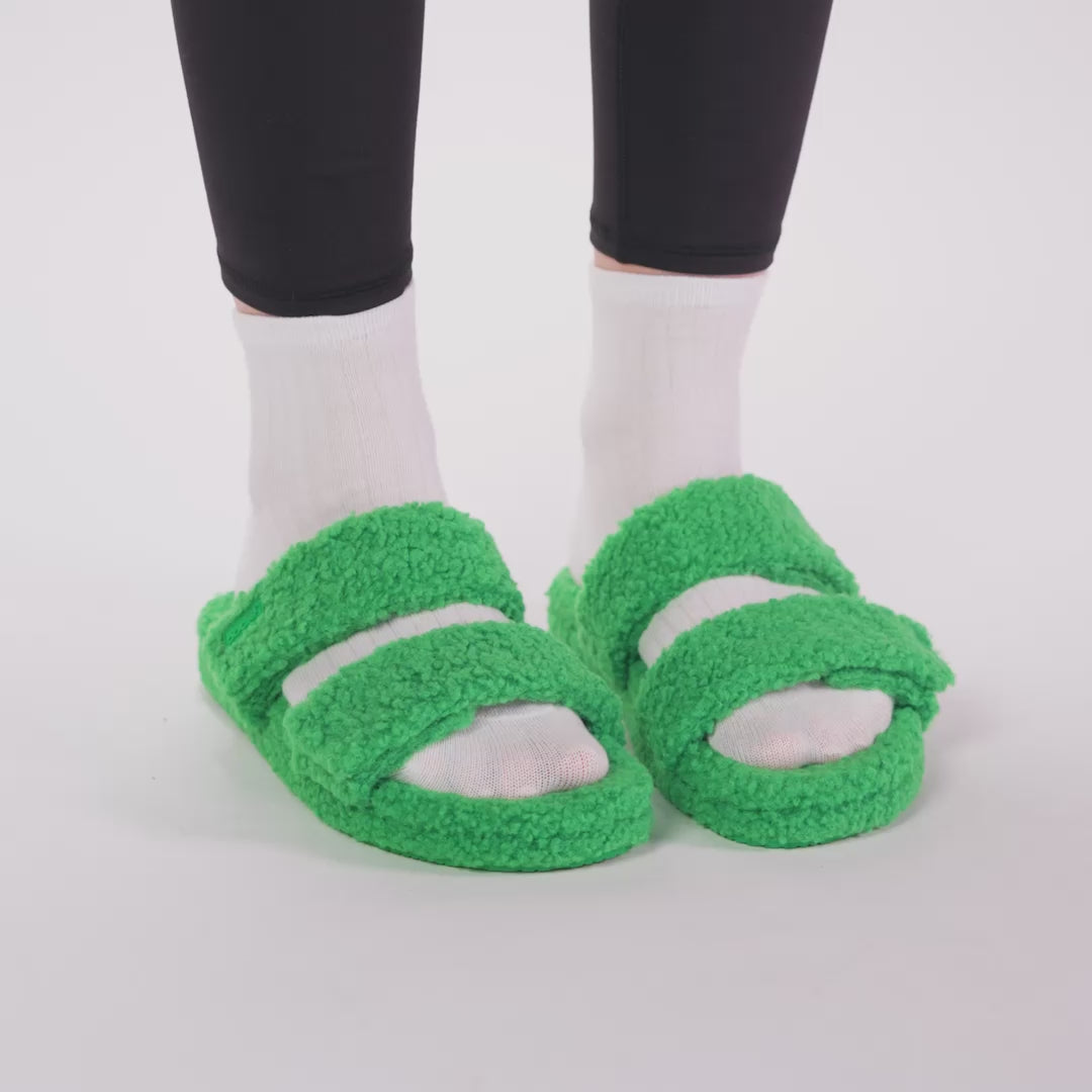 Black Two Strap Sherpa Slide – The Oodie Canada