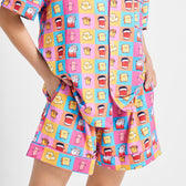 Breakfast Buddies Button Up Pj Set