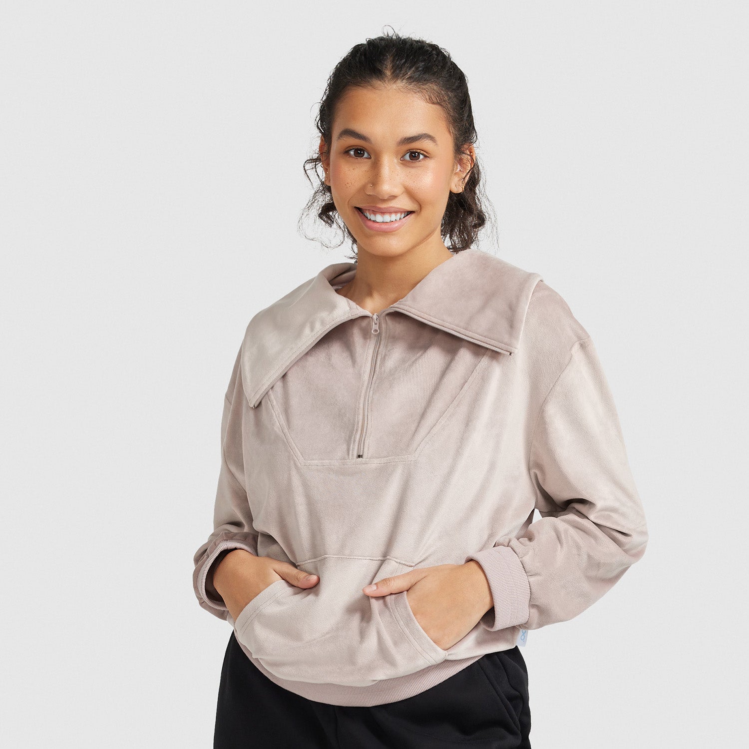 Velour Half Zip Pullover – The Oodie Canada