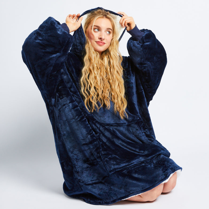 Navy Oodie Wearable Hooded Blanket The Oodie Canada